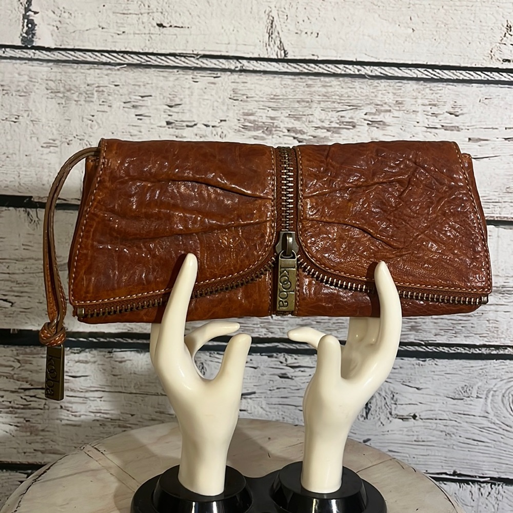 Kooba leather zipper wristlet wristlet